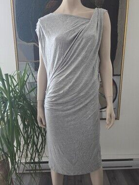Seven7 | Draped Asymmetrical Midi Jersey Dress
